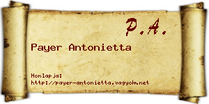 Payer Antonietta névjegykártya